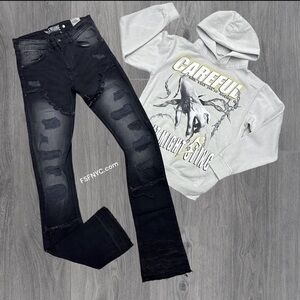 Narr stacked denim point blank hood size 34